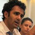 Rohan Silva giving a lecture
